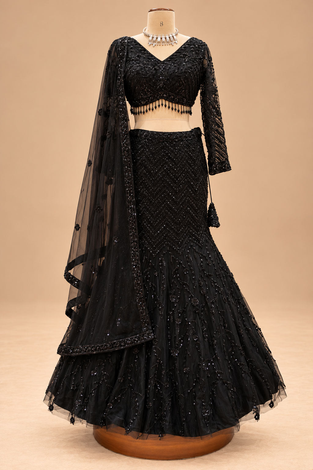 Black lehenga choli for women – product view 2