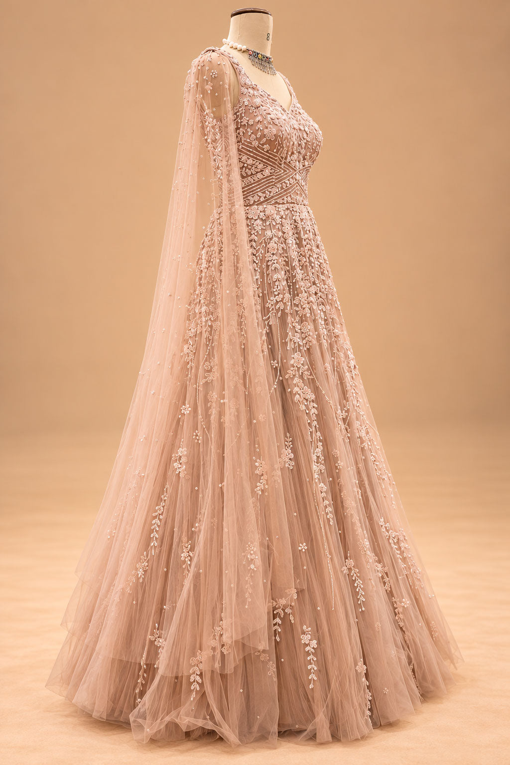 Blush Peach designer gown for women – product view 4