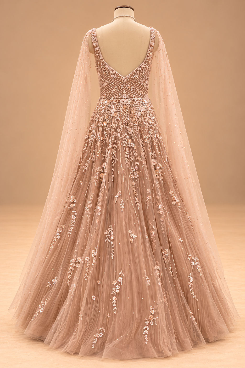 Blush Peach designer gown for women – product view 5