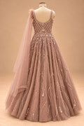 Dusty Rose Pink designer gown for women – product view 4