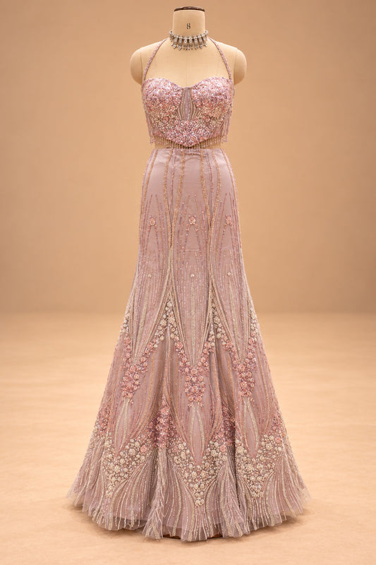 Blush Pink designer gown for women – product view 2