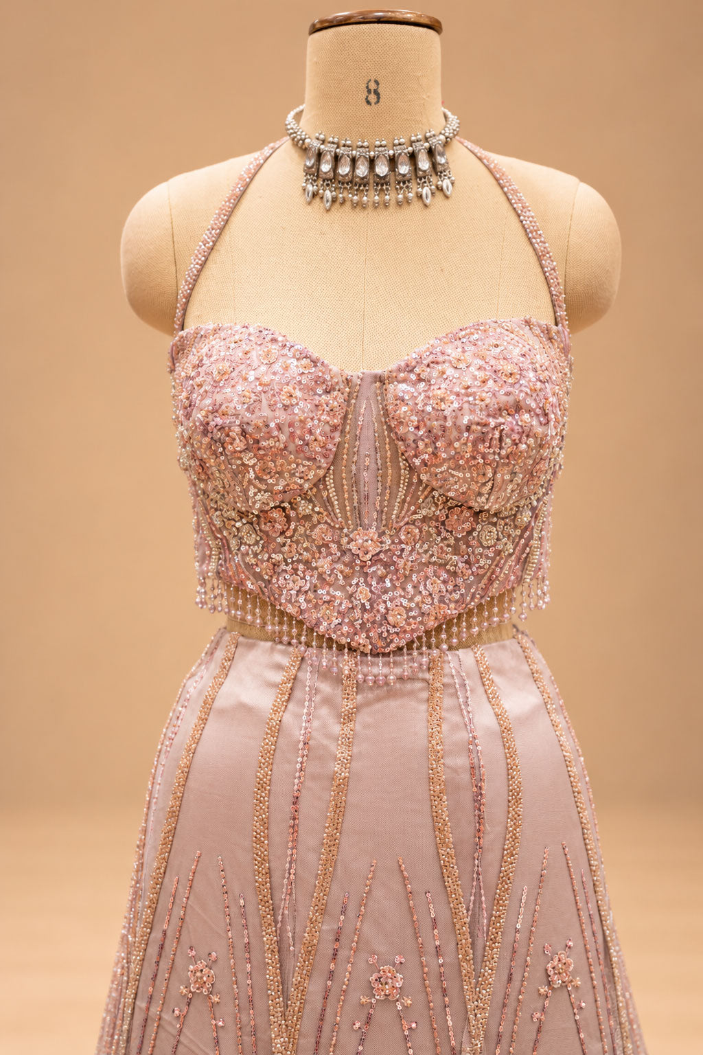 Blush Pink designer gown for women – product view 3