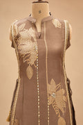 Taupe Brown kurta palazzo set for women – product view 2
