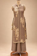 Taupe Brown kurta palazzo set for women – product view 3