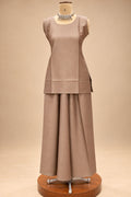 Taupe Brown kurta palazzo set for women – product view 6