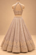 Premium Taupe Beige Embroidered Lehenga Choli with Mirror Work and Dupatta for Women – product image 5