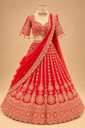 Luxury Bridal Red Lehenga with Intricate Gold Embroidery, Traditional Paisley Motifs and Designer Dupatta