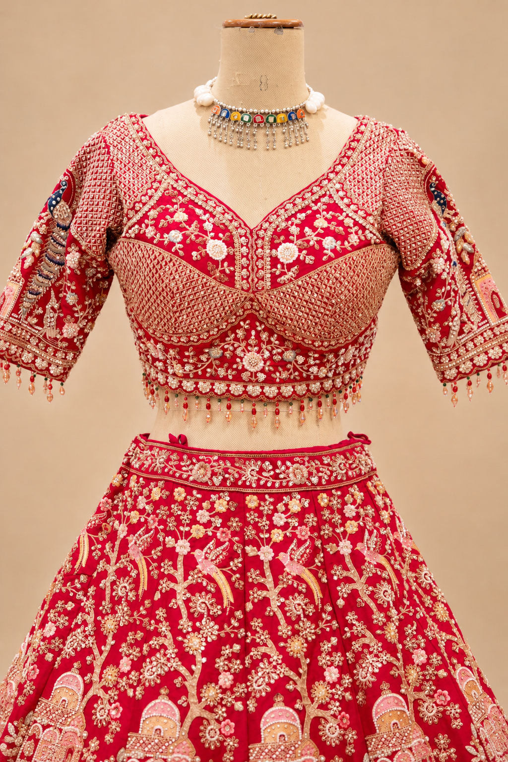 Premium Red Bridal Lehenga with Intricate Gold Embroidery, Royal Heritage Motifs and Embellished Dupatta