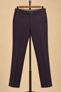 Men’s Plum Embroidered Indo-Western Bandhgala Suit with Matching Trousers