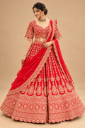 Luxury Bridal Red Lehenga with Intricate Gold Embroidery, Traditional Paisley Motifs and Designer Dupatta