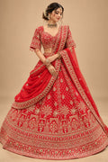 Premium Bridal Red Lehenga with Heavy Gold Embroidery and Designer Dupatta for Women – product view 1