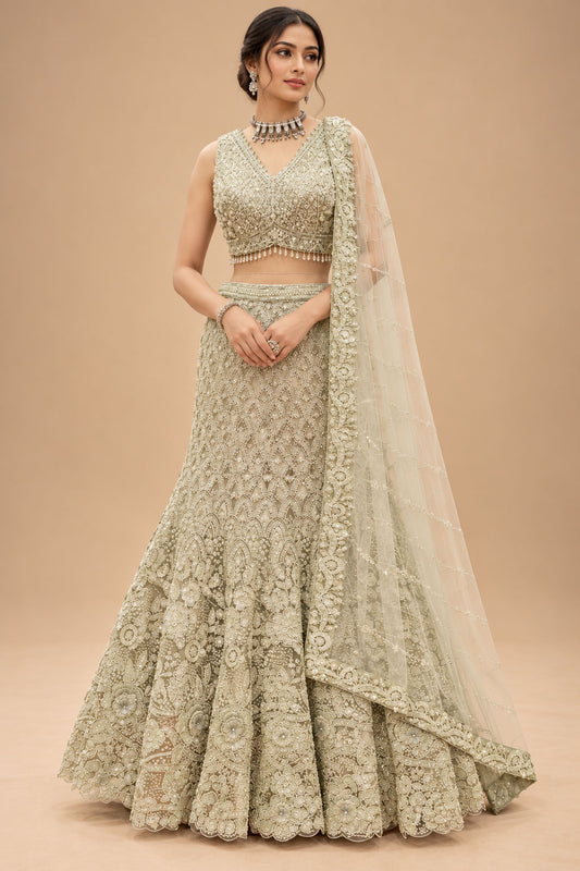 Sage Green lehenga choli for women – product view 1