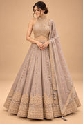 Premium Taupe Beige Embroidered Lehenga Choli with Mirror Work and Dupatta for Women – product image 1