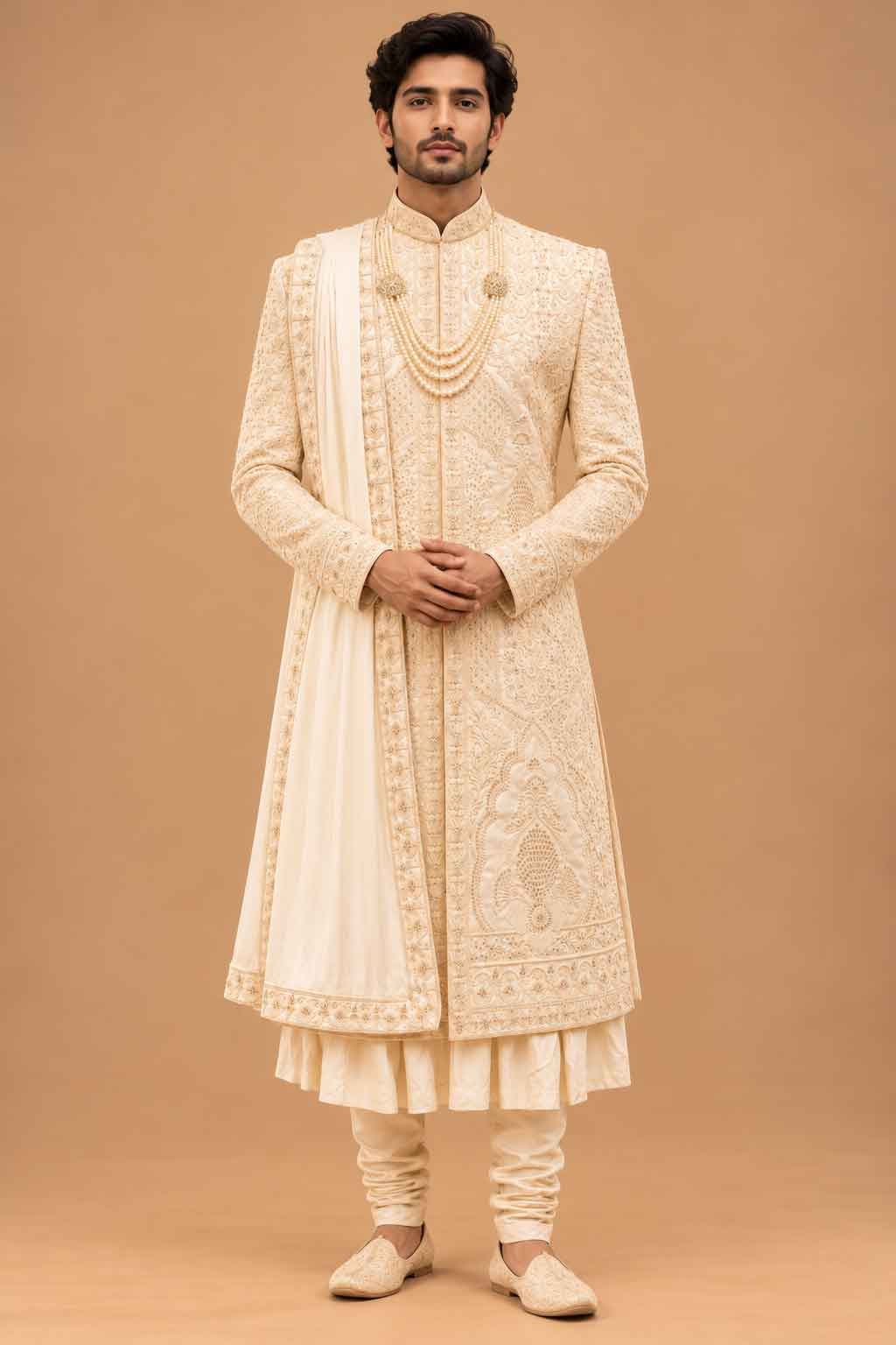 Royal Ivory sherwani for men – product view 1