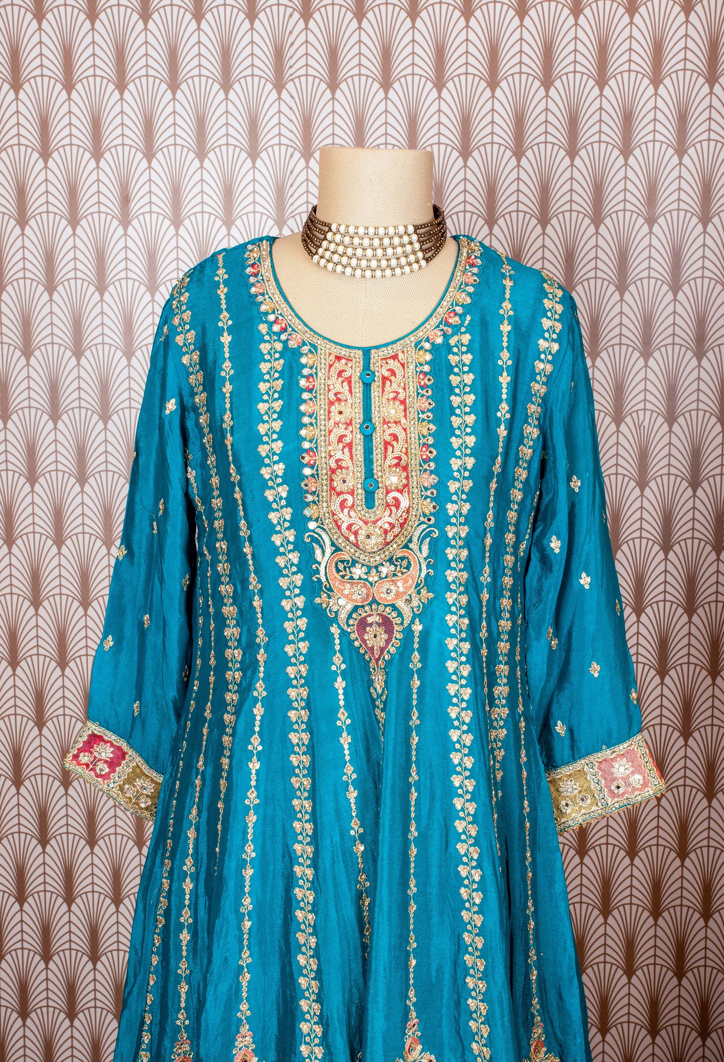 Teal Green Heavy Embroidered Sharara Suit Set with Dupatta – Bridal & Festive Indian Wear for Women