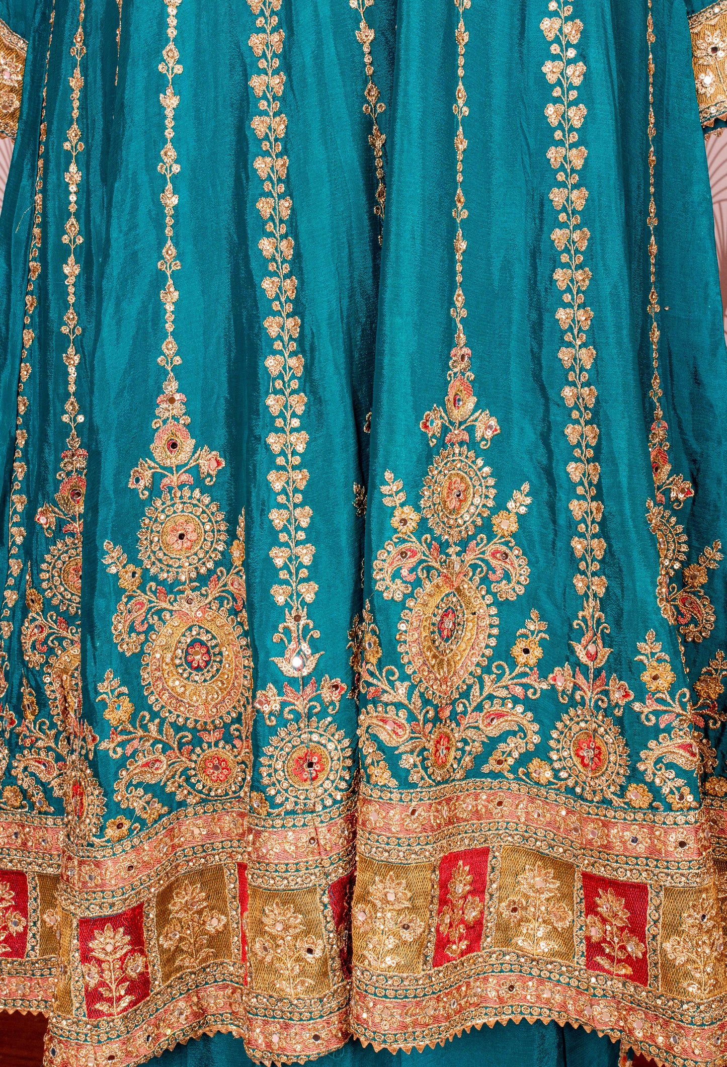 Teal Green Heavy Embroidered Sharara Suit Set with Dupatta – Bridal & Festive Indian Wear for Women