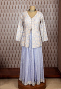 Lavender Embroidered Jacket Lehenga Set for Women – Elegant Wedding & Festive Wear