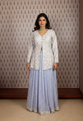 Lavender Embroidered Jacket Lehenga Set for Women – Elegant Wedding & Festive Wear