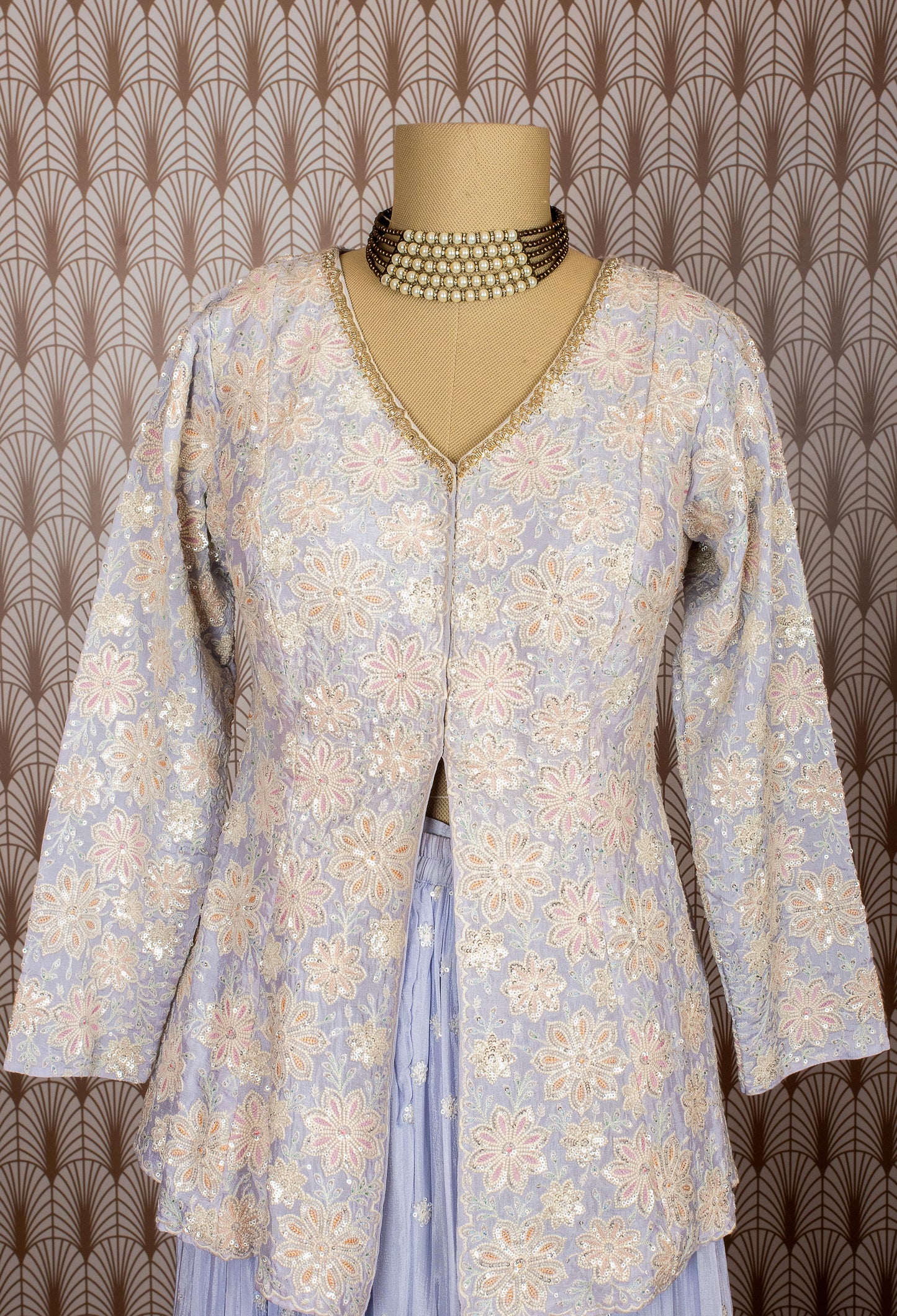 Lavender Embroidered Jacket Lehenga Set for Women – Elegant Wedding & Festive Wear