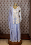 Lavender Embroidered Jacket Lehenga Set for Women – Elegant Wedding & Festive Wear