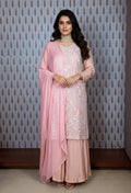 Elegant Peach Embroidered Kurta with Palazzo Set | Traditional Ethnic Wear for Women