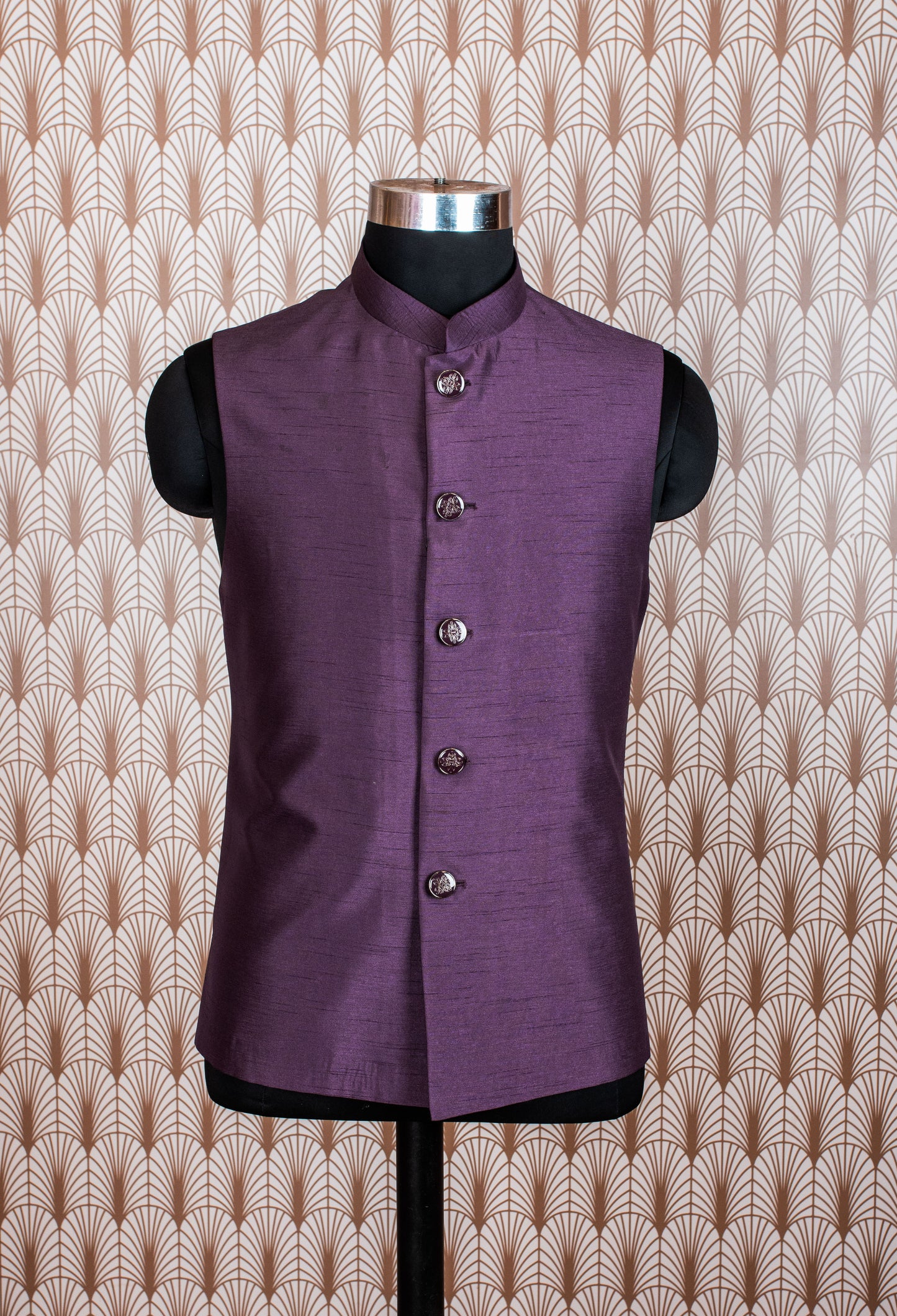 Elegant Purple Men's Formal Suit with Embroidered Jacket & Matching Inner | Stylish Party & Wedding Wear