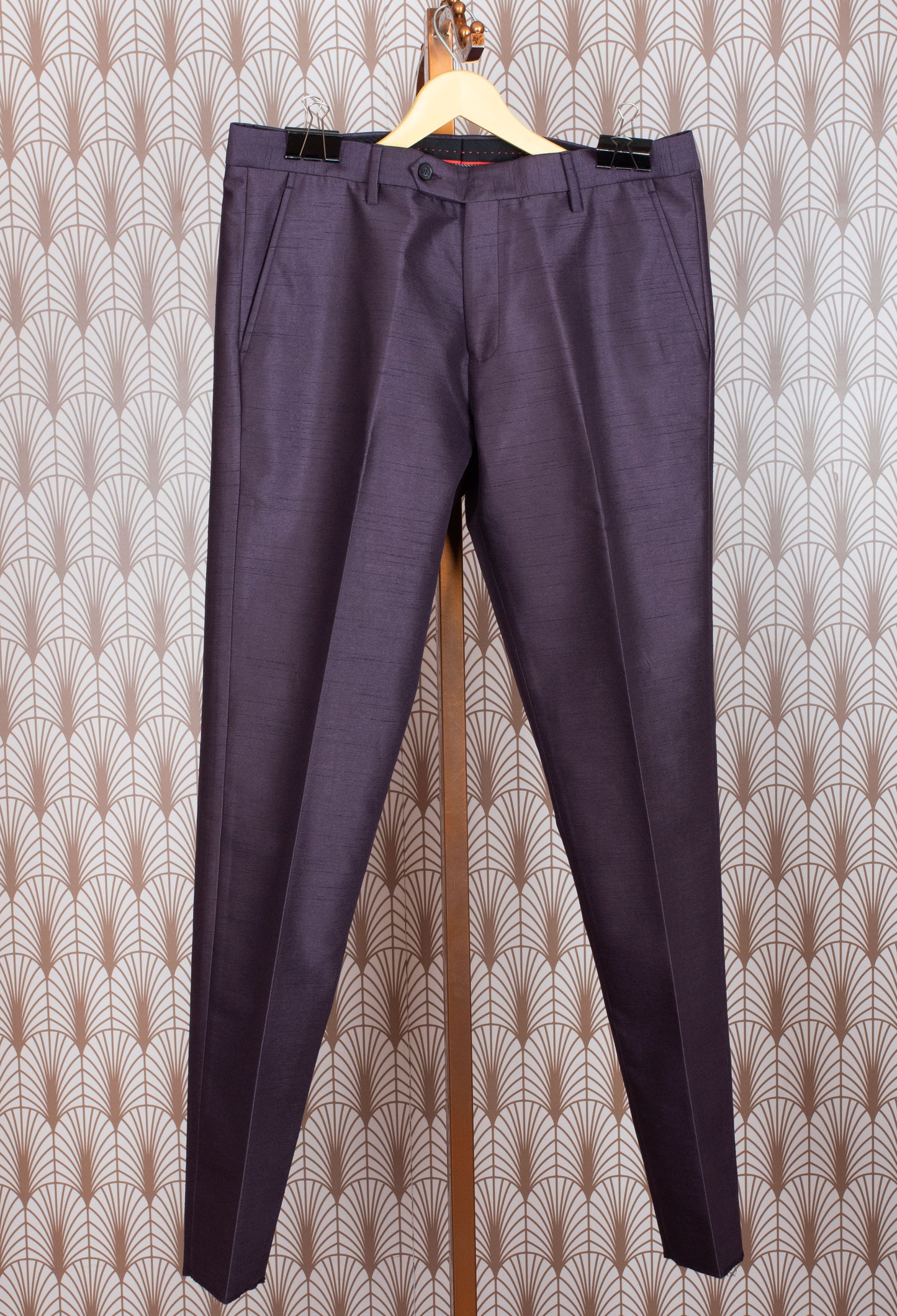 Elegant Purple Men's Formal Suit with Embroidered Jacket & Matching Inner | Stylish Party & Wedding Wear