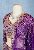 Purple | Embroidered Bridal Lehenga Choli with Zari & Sequin Work | 21