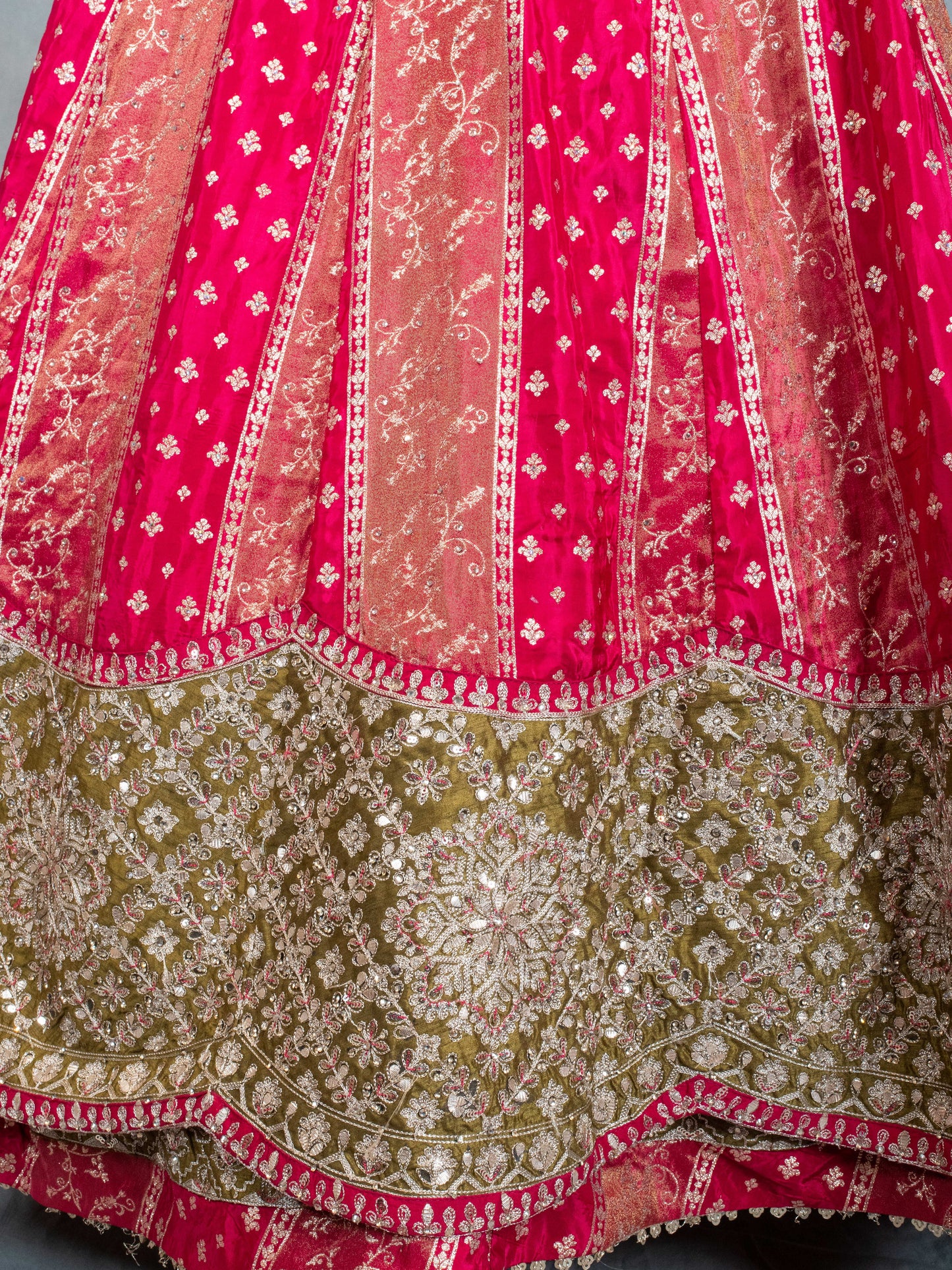 Elegant Pink Embroidered Lehenga Choli with Golden Detailing for Women | Traditional Indian Ethnic Wear