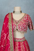 Elegant Pink Embroidered Lehenga Choli with Golden Detailing for Women | Traditional Indian Ethnic Wear
