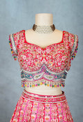 Elegant Pink Embroidered Indian Lehenga Choli with Dupatta – Designer Bridal Wear