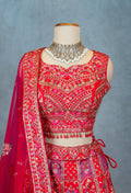 Elegant Red Embroidered Indian Lehenga Choli with Dupatta – Bridal & Festive Wear