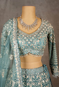 Elegant Blue Embroidered Bridal Lehenga Choli with Dupatta – Designer Indian Wedding Outfit