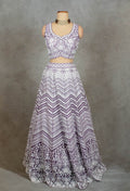 Elegant Lavender Embroidered Lehenga Choli with Dupatta - Traditional Indian Bridal Wear