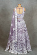 Elegant Lavender Embroidered Lehenga Choli with Dupatta - Traditional Indian Bridal Wear