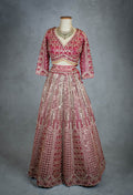 Elegant Red Bridal Lehenga with Intricate Gold Embroidery – Traditional Indian Wedding Outfit