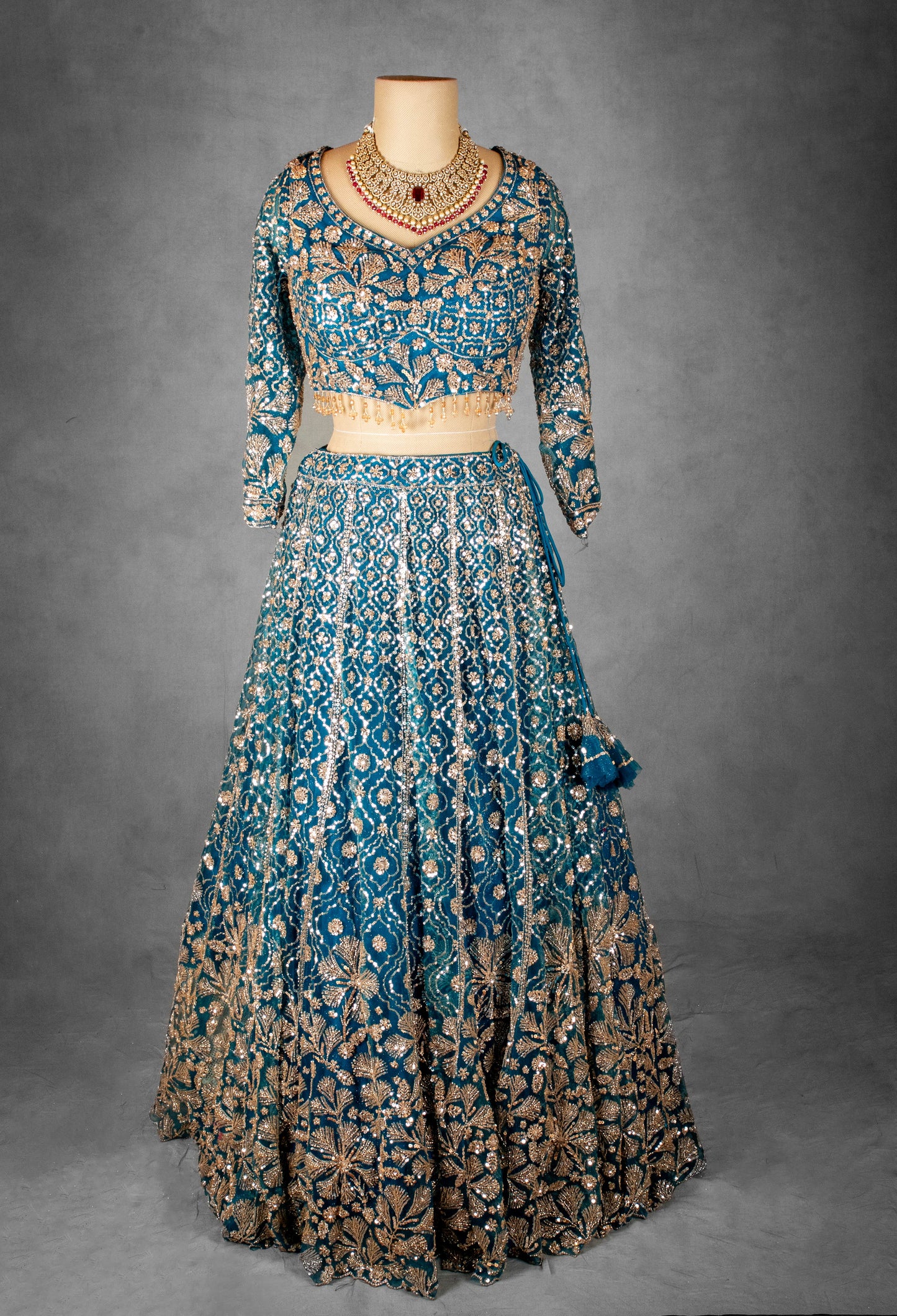 Elegant Navy Blue Embroidered Lehenga Choli with Dupatta – Designer Indian Ethnic Wear