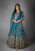 Elegant Navy Blue Embroidered Lehenga Choli with Dupatta – Designer Indian Ethnic Wear