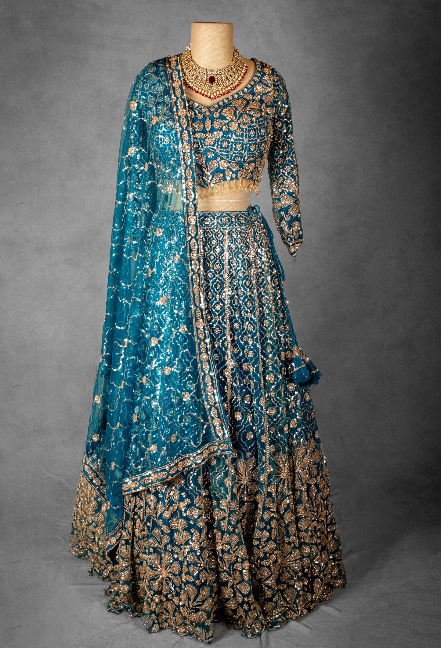 Elegant Navy Blue Embroidered Lehenga Choli with Dupatta – Designer Indian Ethnic Wear