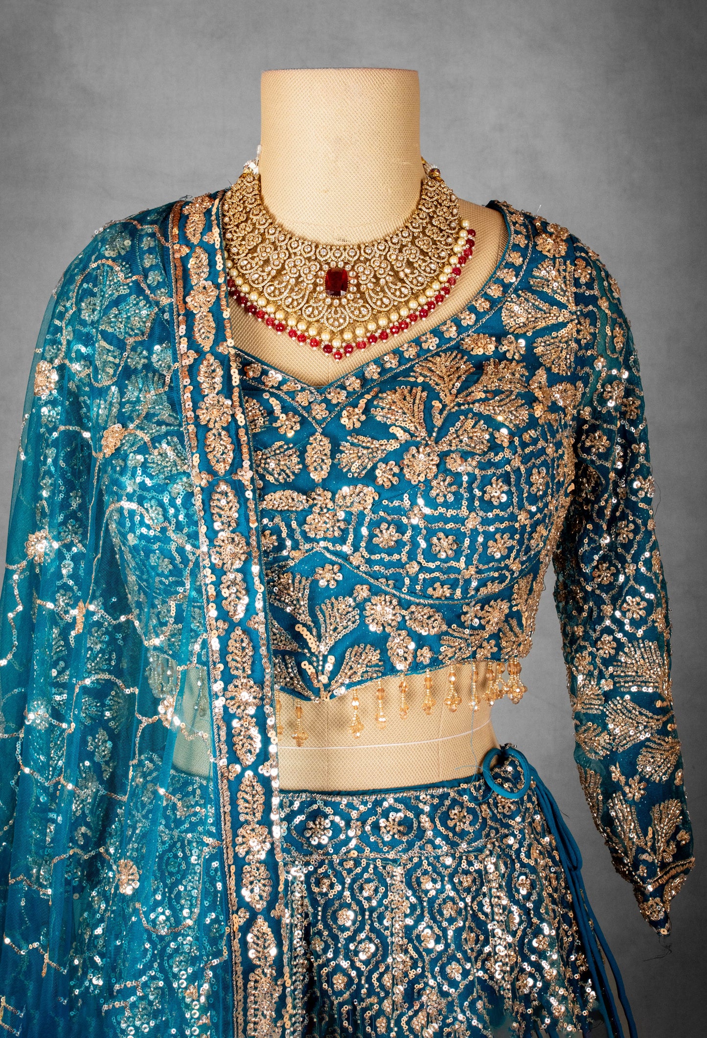 Elegant Navy Blue Embroidered Lehenga Choli with Dupatta – Designer Indian Ethnic Wear