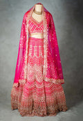 Pink | Pink bridal lehenga with intricate gold embroidery – product image 5 | 5