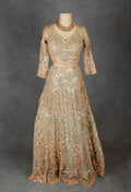 Elegant Sage Green & Gold Embroidered Bridal Lehenga Choli with Dupatta