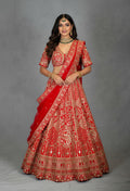 Traditional Red Bridal Lehenga Set with Heavy Zari, Dori & Sequin Embroidery – Wedding Couture