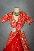Traditional Red Bridal Lehenga Set with Heavy Zari, Dori & Sequin Embroidery – Wedding Couture