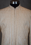 Royal Ivory & Gold Hand-Embroidered Sherwani for Men | Groom’s Wedding & Reception Wear