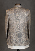 Luxury Silver Embroidered Sherwani for Men | Wedding & Reception Outfit