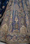Regal Navy Blue Hand-Embroidered Bridal Lehenga with Heavy Zardosi and Sequins Work