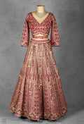 Crimson Red Embroidered Bridal Lehenga