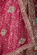 Ruby Red Anarkali Style Bridal Lehenga