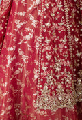 Bridal Red Gown with Heavy Zari & Sequin Embroidery – Floor-Length Anarkali Sty